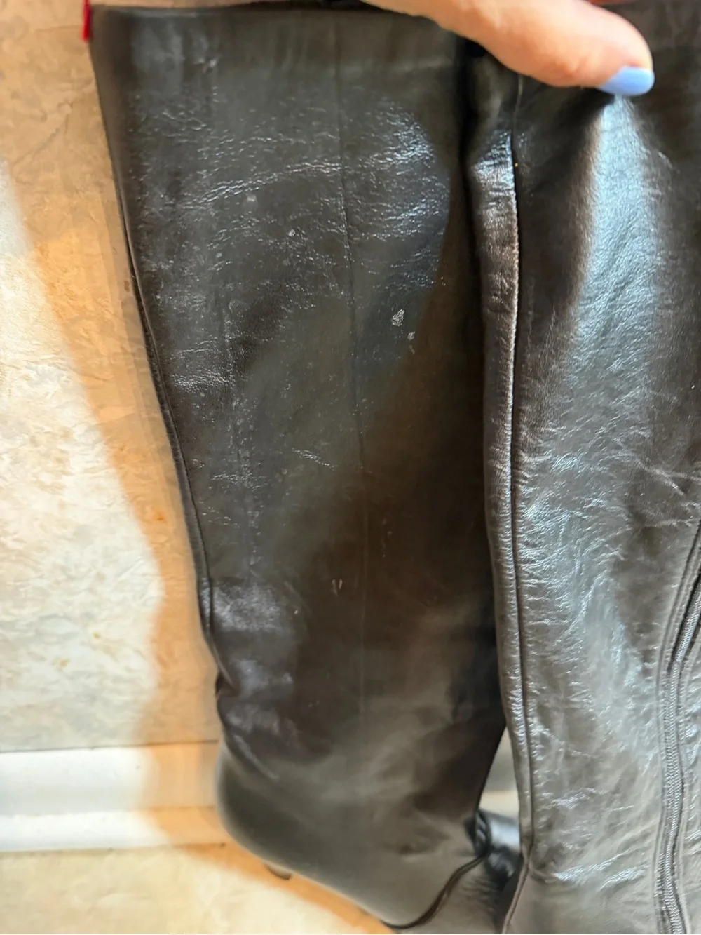 Joyce California Classic Black Leather Knee-High Women's Boots